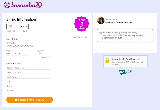 kasamba billing information