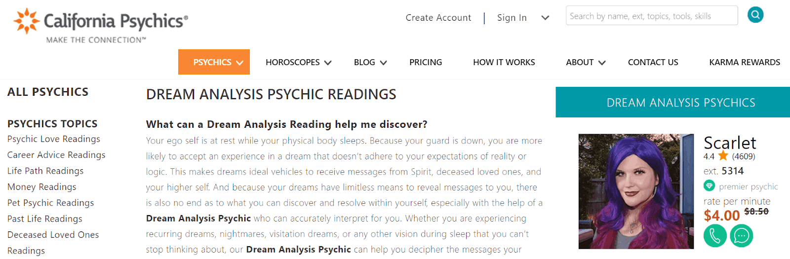 california psychics