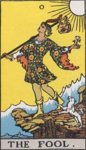 The Fool tarot card Rider-Waite-Smith