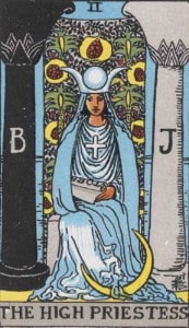 The High Priestess tarot card Rider-Waite-Smith