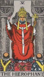 The Hierophant tarot card Rider-Waite-Smith