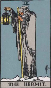 The Hermit tarot card Rider-Waite-Smith