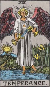 Temperance tarot card Rider-Waite-Smith