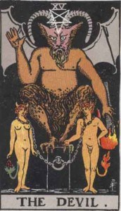 The Devil tarot card Rider-Waite-Smith