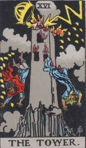 The Tower tarot card Rider-Waite-Smith