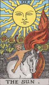 The Sun tarot card Rider-Waite-Smith