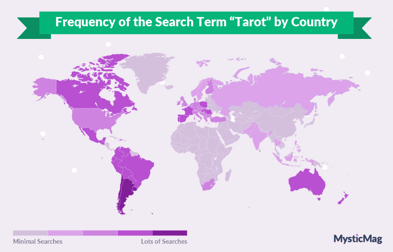 25-Frequency of the Search Term tarot by country