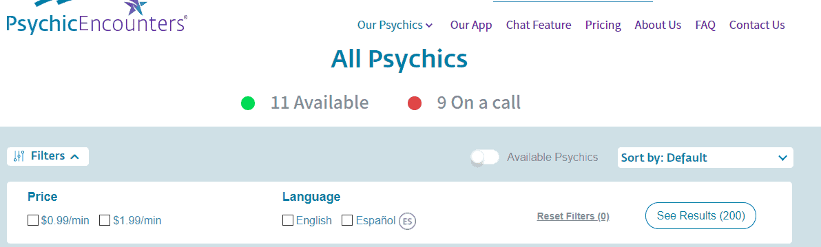 Psychic Encounters FILTERS