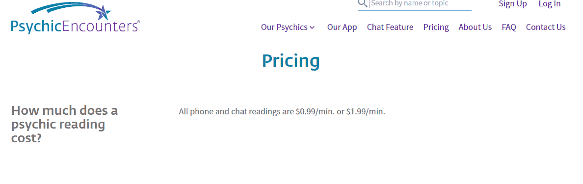 Psychic Encounters Pricing