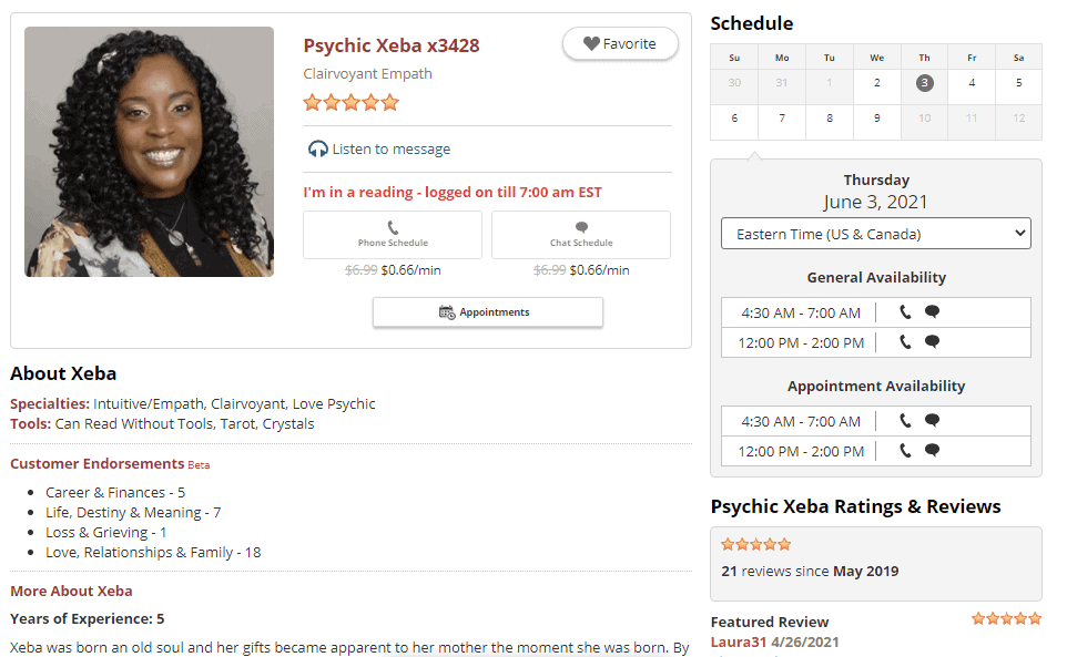 Psychic Source Psychic Profile
