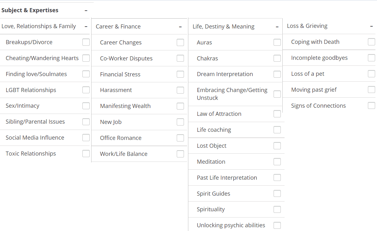 Types of Readings