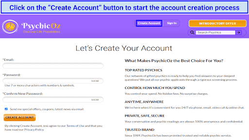 Create an account.
