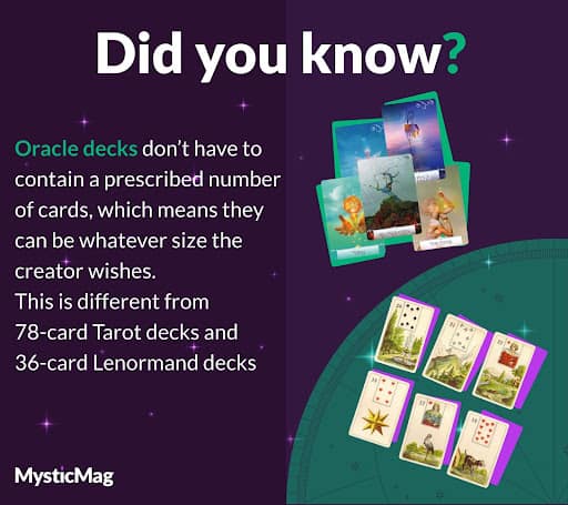 Oracle decks can contain any number of cards