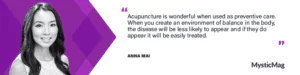 Acupuncture as preventive care with Anna Mai